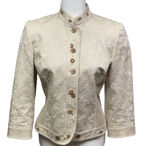 Isabella Demarco Eyelet Embroidered Flowers Jacket - Picture 1 of 5